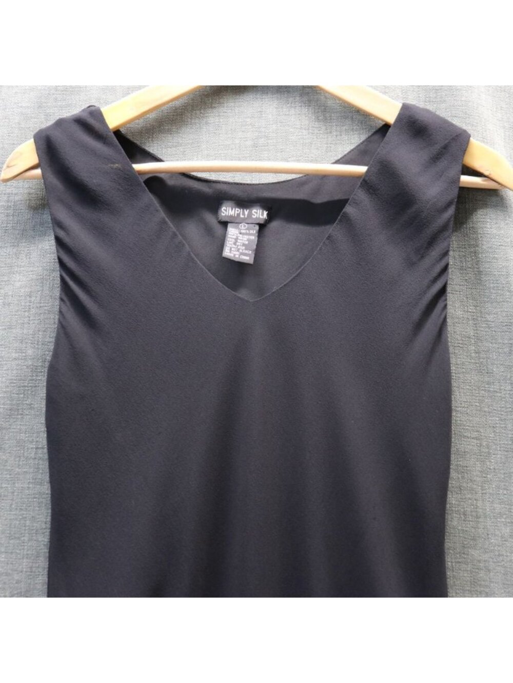 NWOT Vintage Simply Silk Black 100% Silk 90s Midi Slip Dress Med/Large Deadstock - Picture 5 of 14